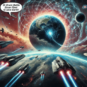 Dr Erwin battling Zoran's fleet