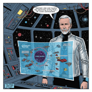 Dr Erwin monitoring a cloaked fleet
